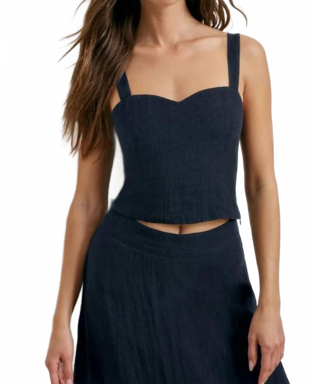 NEW FAVORITE DAUGHTER the there for you crop top in navy